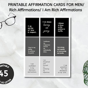Positive Affirmationskarten für Männer, Motivationskarten für Männer, Geschenke für Papa von Tochter, Geschenke für Ihn, druckbare Karten