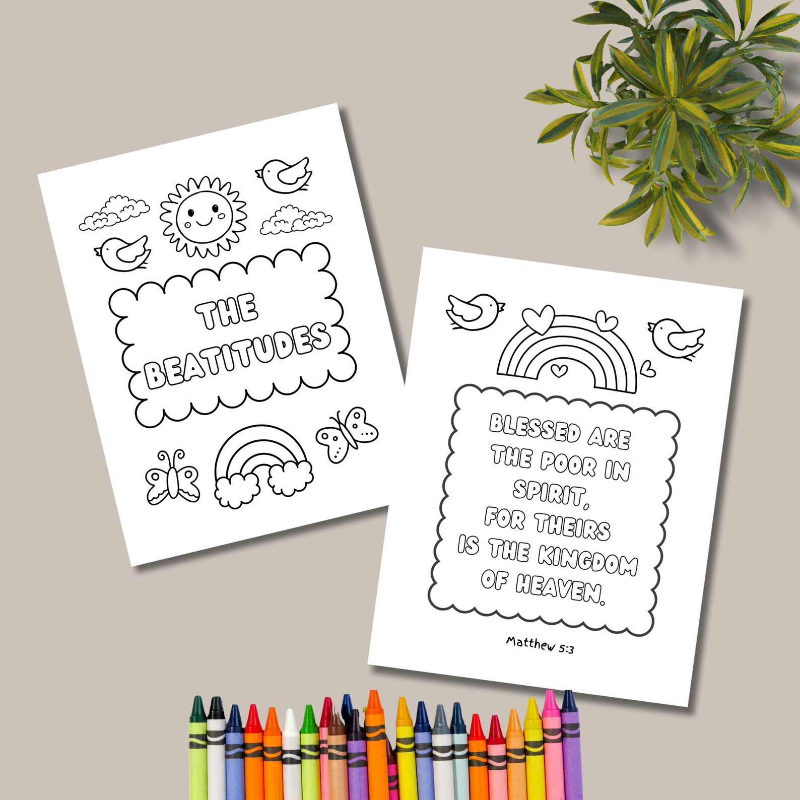 Beatitudes Coloring Pages: Sunday School Printable (PDF) - Etsy