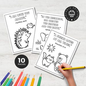 Printable Bible Verse Coloring Pages for Preschool and  Kindergarten, Sunday School Lessons, Christian Homeschool Activity Sheets