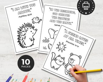 Bible Verse Coloring Pages, Christian Homeschool Activity, PDF