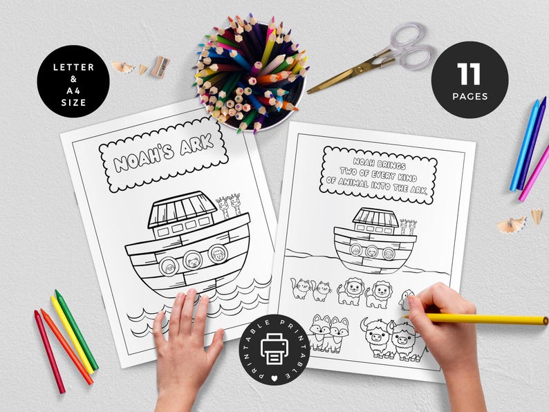 Noah's Ark Coloring Sheet, Noah's Ark Printable, Bible Verse Coloring ...