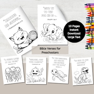 Bibel-Vers-Malseite für Vorschulkinder, Sonntagsschule-Handwerk, druckbare christliche Hausschulaktivitätsblätter, Vorschulaktivität