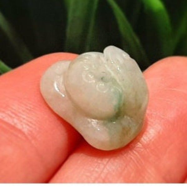 Antique Japanese Carved Snake Natural Jadeite Jade Gemstone Ojime Bead, Oriental Asian Collectable Art