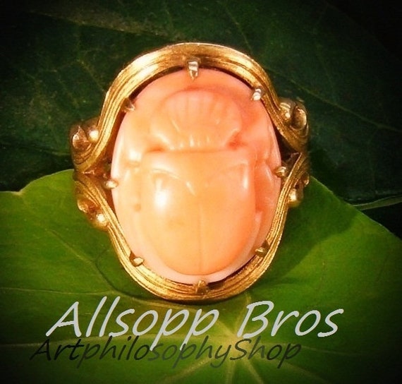 c.1900 Art Nouveau Allsopp 14k Gold Precious Pink… - image 2