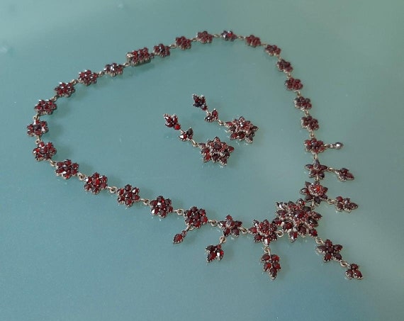 c.1880 Antique Bohemian Garnet Rose Cut Genuine G… - image 6