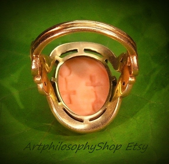 c.1900 Art Nouveau Allsopp 14k Gold Precious Pink… - image 4