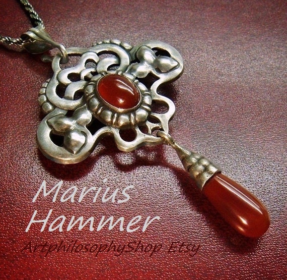 Rare Marius Hammer Antique  Brooch Pendant ca 1900