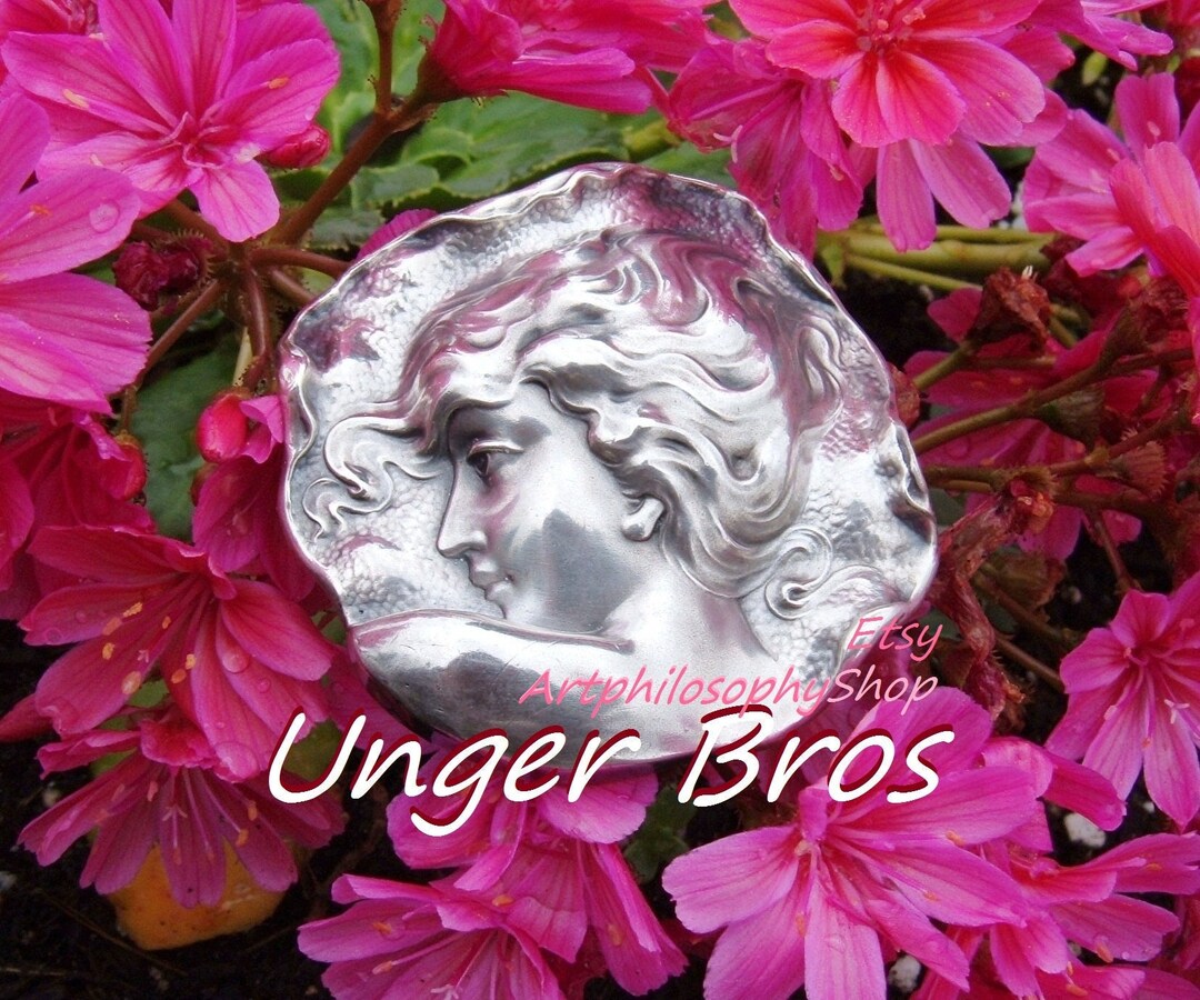 1900s Antique Rare Large Art Nouveau Unger Bros Sterling Silver 925 ...