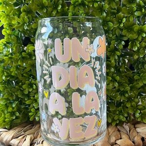 Un Dia a la vez cup, Spanish Libby cup, Mujer de Dios, one day at a time