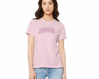 Jesus shirt, Christian shirt, Faith tee, Puff shirt, Jesus pink, cute pastel shirt, gift for her