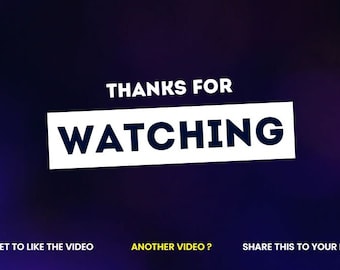Editable Youtube intro Video Thanks For Watching