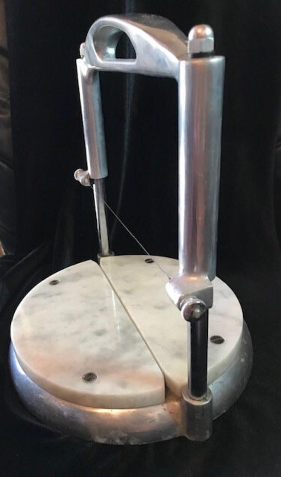 Vintage Guillotine Cheese Slicer Marble and Polished Aluminum Etsy
