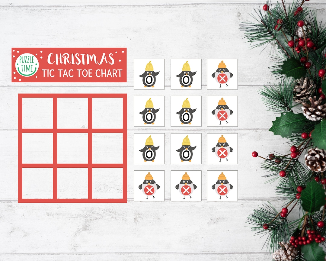 Christmas Tic Tac Toe Game, Kids Christmas Activity, Kids Christmas