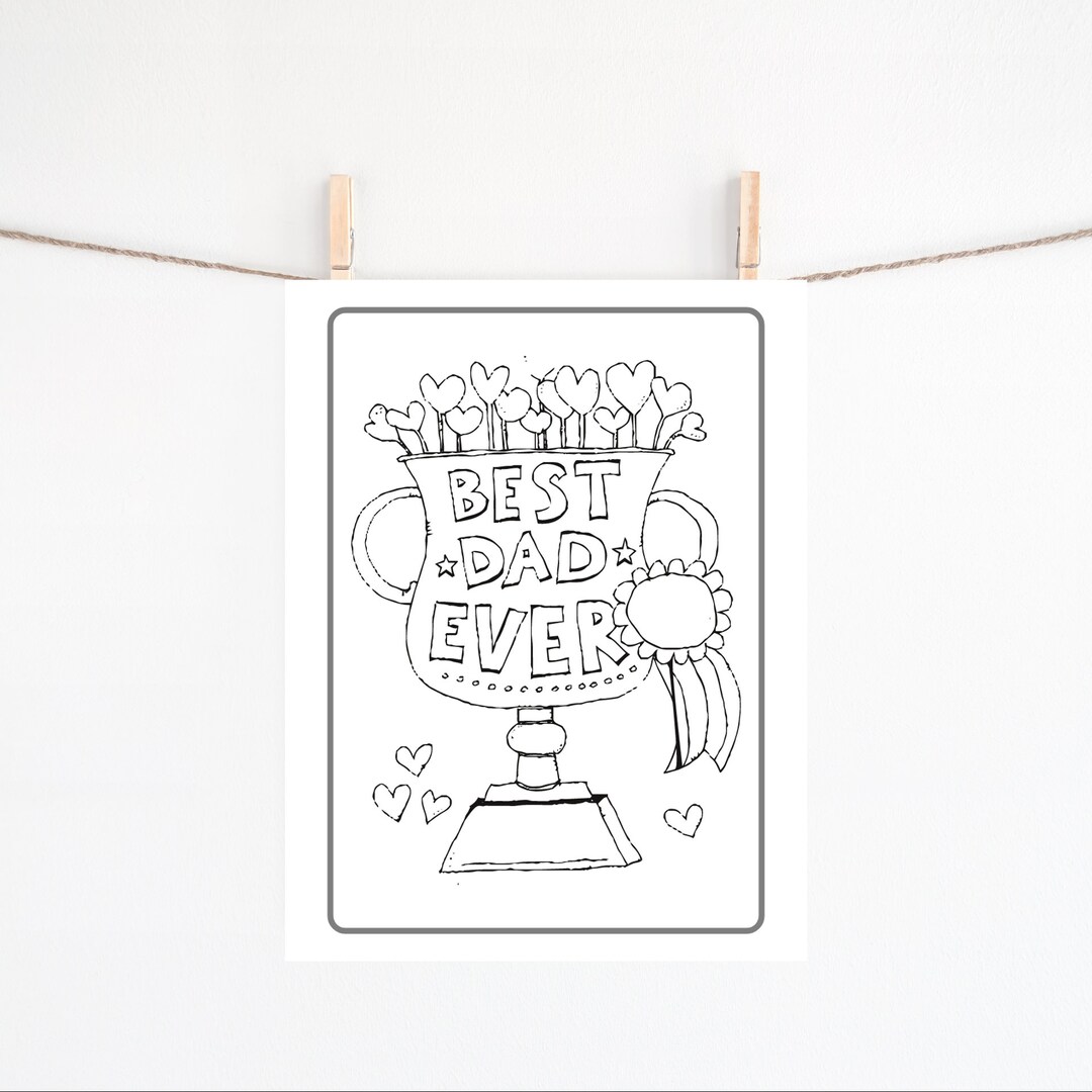 Father's Day Card Bundle, Printable Father's Day Coloring Pages, Father ...