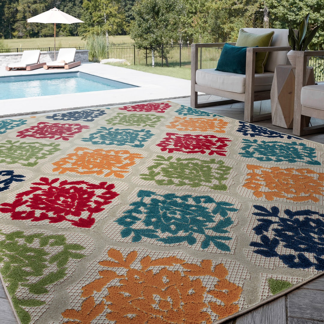 Indoor Outdoor Rug for Patio Water Resistant Outdoor Rugs Etsy