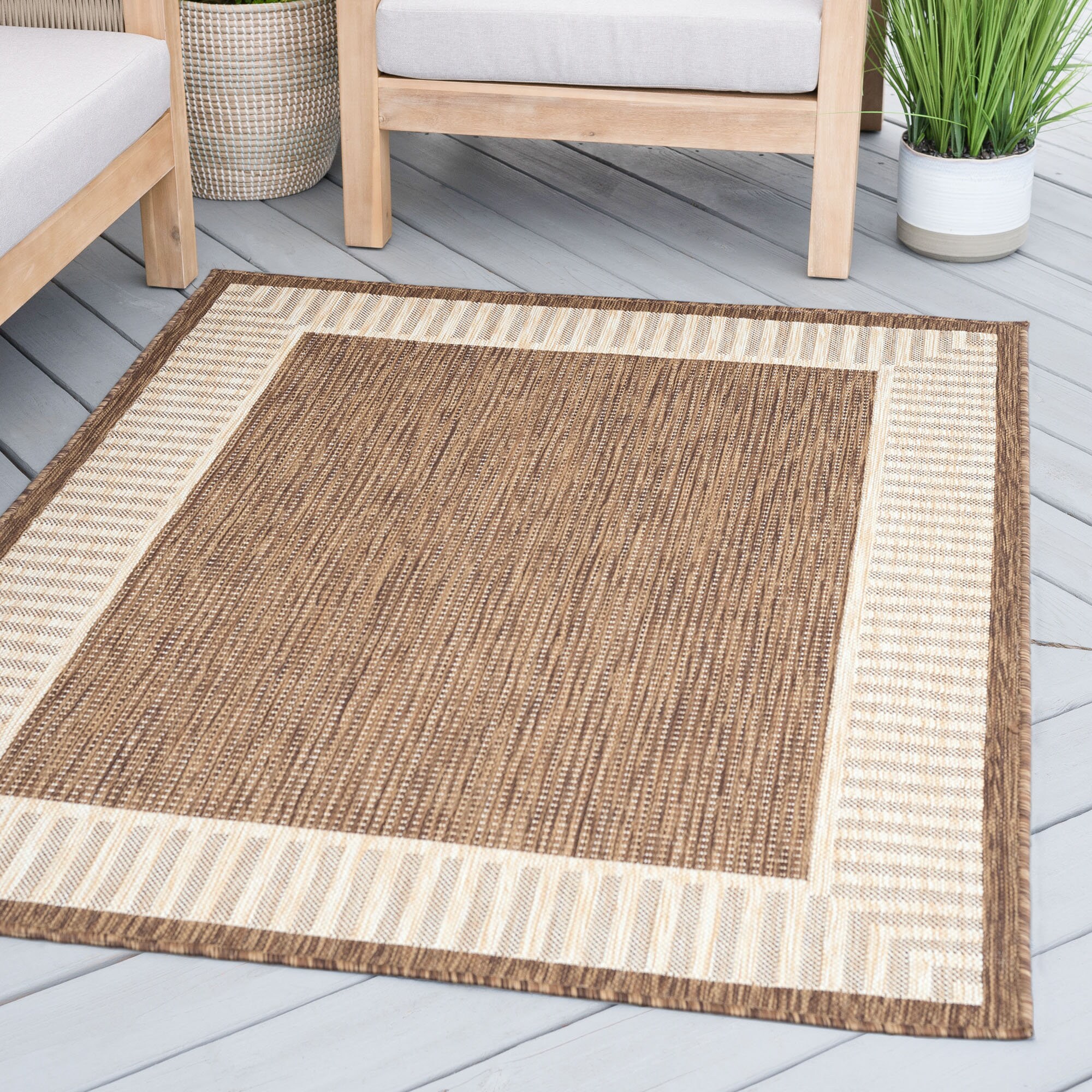 Indoor Outdoor Rug for Patio Water Resistant Jute Back Etsy