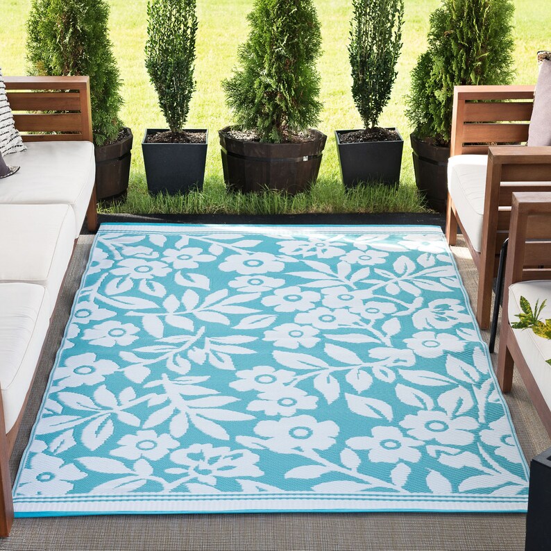 Reversible Plastic Straw Outdoor Rug Water Resistant Outdoor Etsy