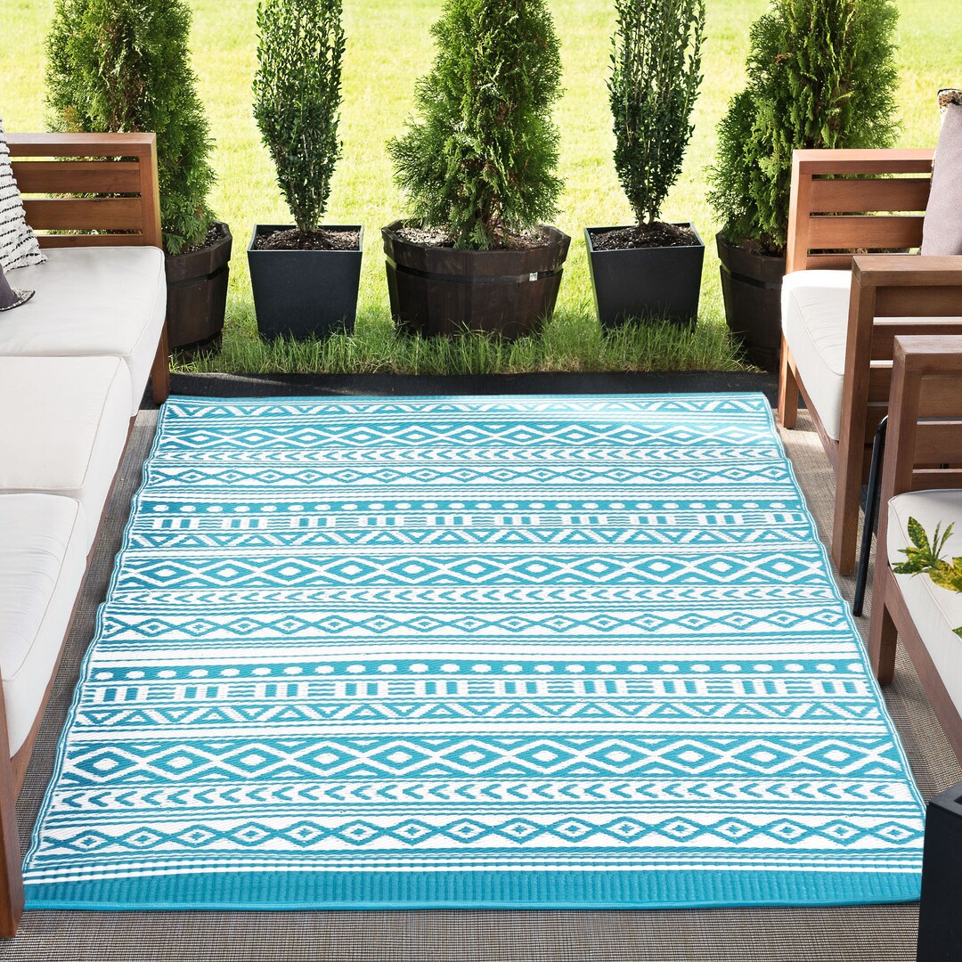 Reversible Plastic Straw Outdoor Rug for Patio Water Etsy