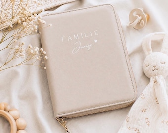 Personalisierter Reiseorganizer aus Kunstleder - Familien-Passhülle - Beige