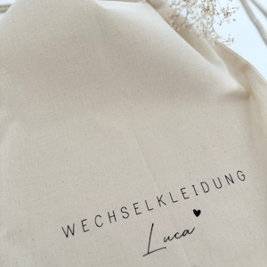 Personalisierter Cari Kita Beutel - Wechselkleidung mit Namen - Kindergartentasche Geschenk Einschulung