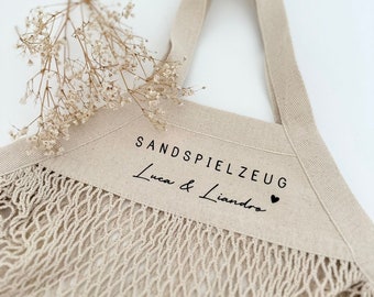 Cari Maxi Sandspielzeugtasche Sandliebe Personalisiert Sandspielzeug Netzbeutel Netztasche