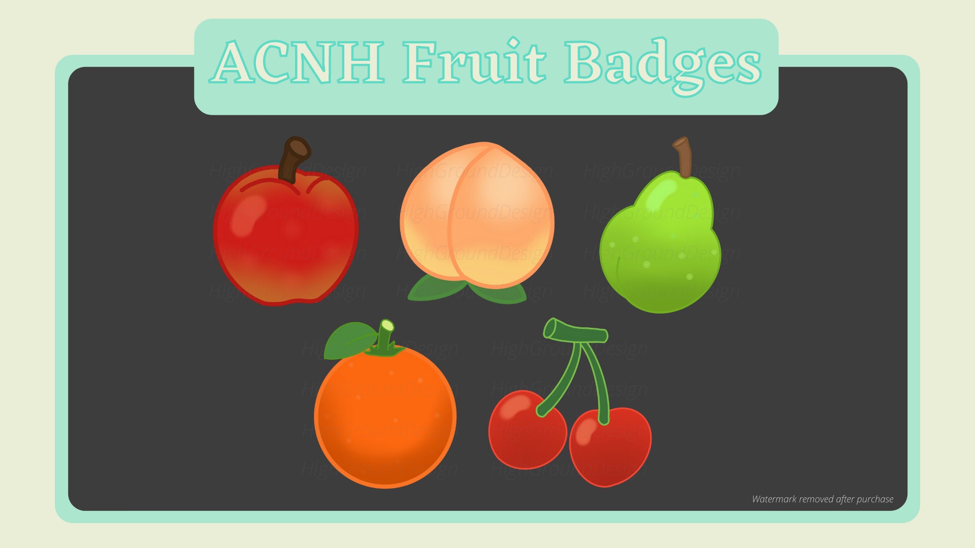 Animal Crossing Fruit Twitch Badges - Etsy