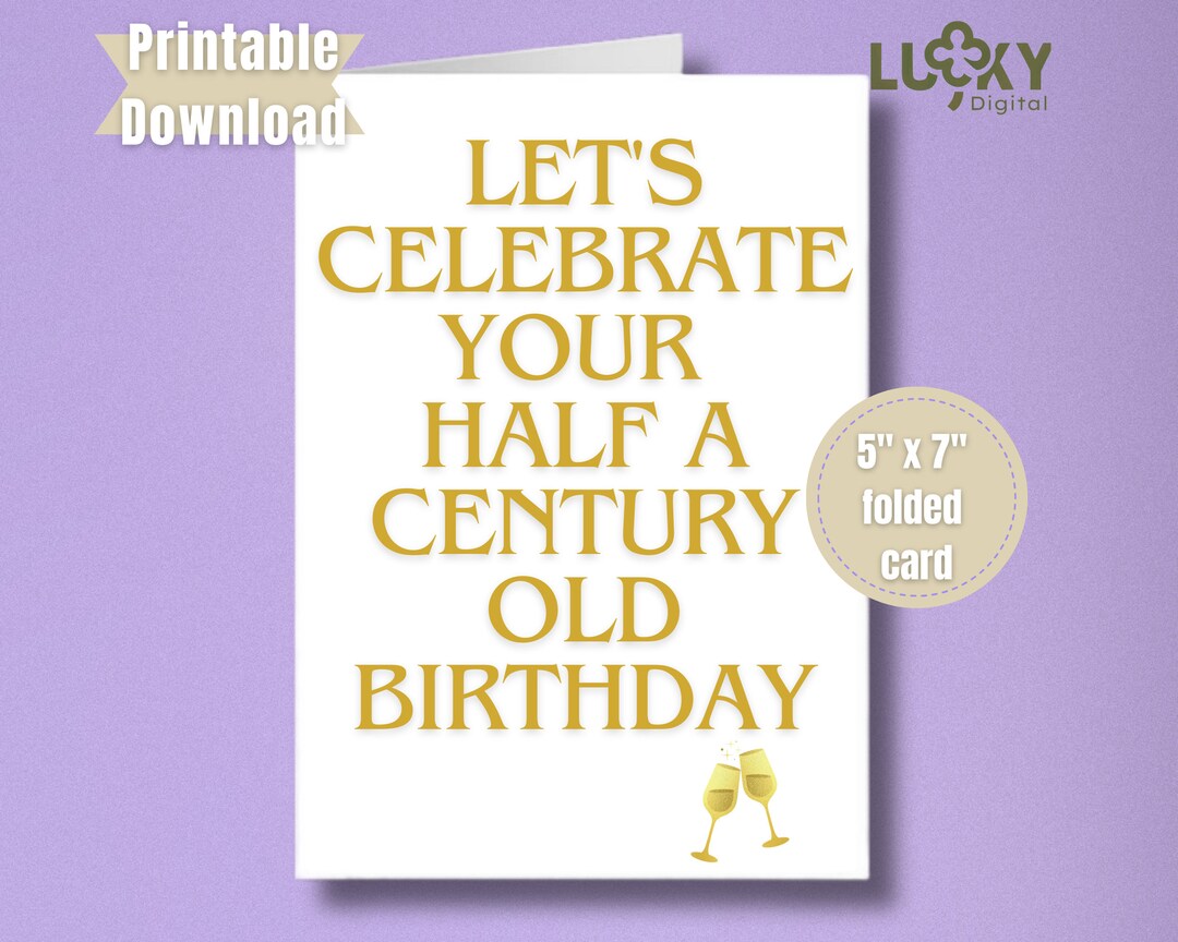 Funny Printable 50th Birthday Card for Friend Printable Elegant ...