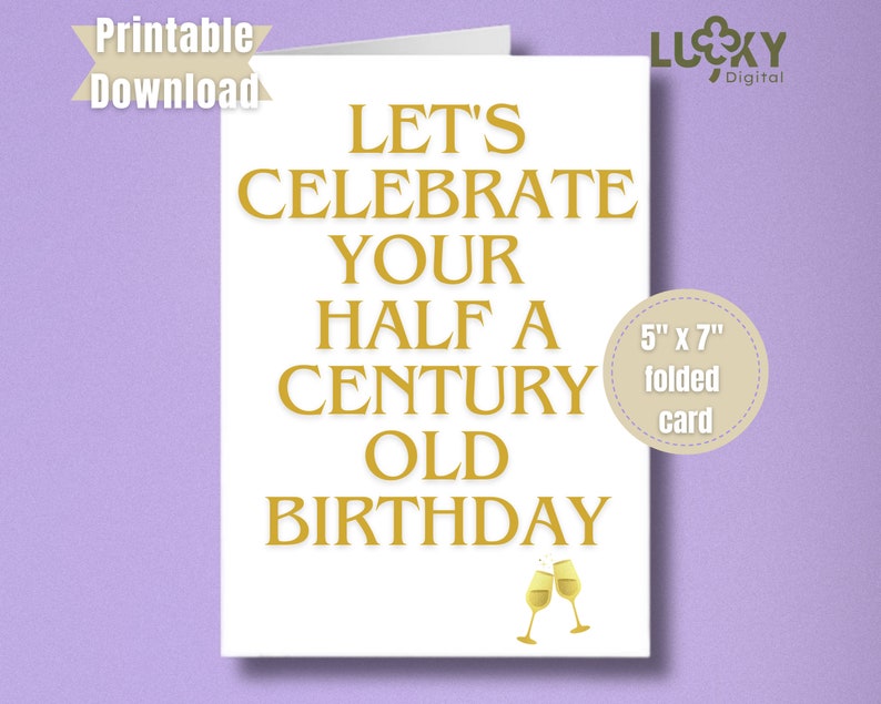Funny Printable 50th Birthday Card for Friend Printable - Etsy