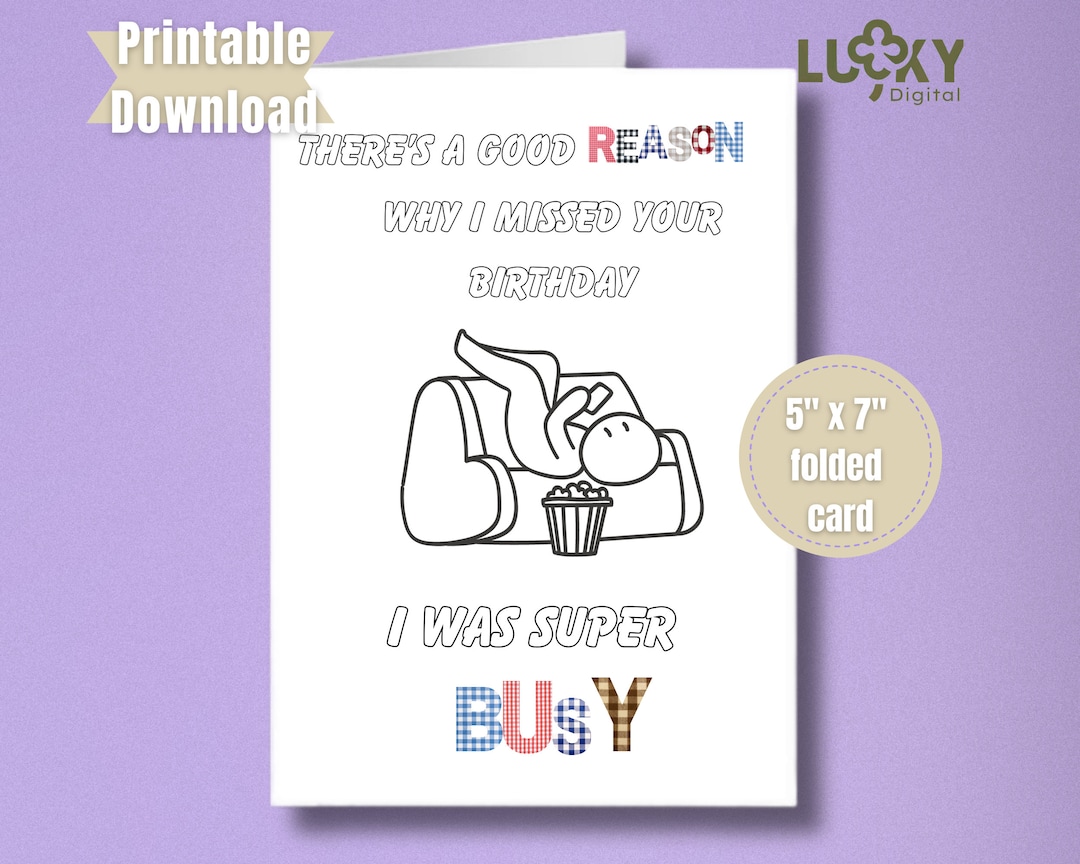 Funny Printable Birthday Card for Friend Printable Greeting Card ...