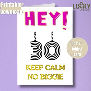 Funny Printable 30th Birthday Card For Friend Printable Greeting Card Instant Download Card For Him and Her