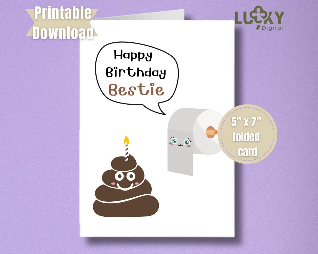 Funny Printable Birthday Card for Friend Instant Download Greeting Card ...