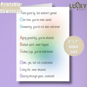 Funny Printable Birthday Card For Friend Printable Greeting Card Instant Download Card For Him and Her. You Are Old Poem Card.