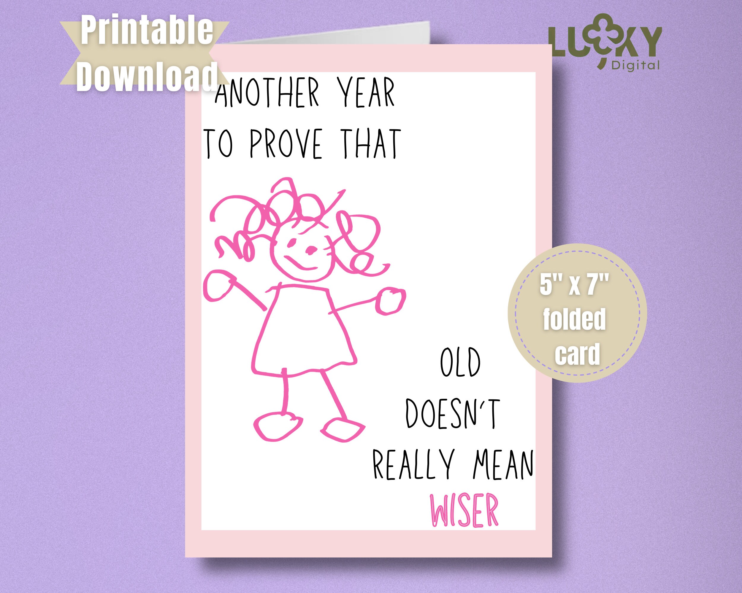 Funny Printable Birthday Card for Friend Printable Greeting - Etsy