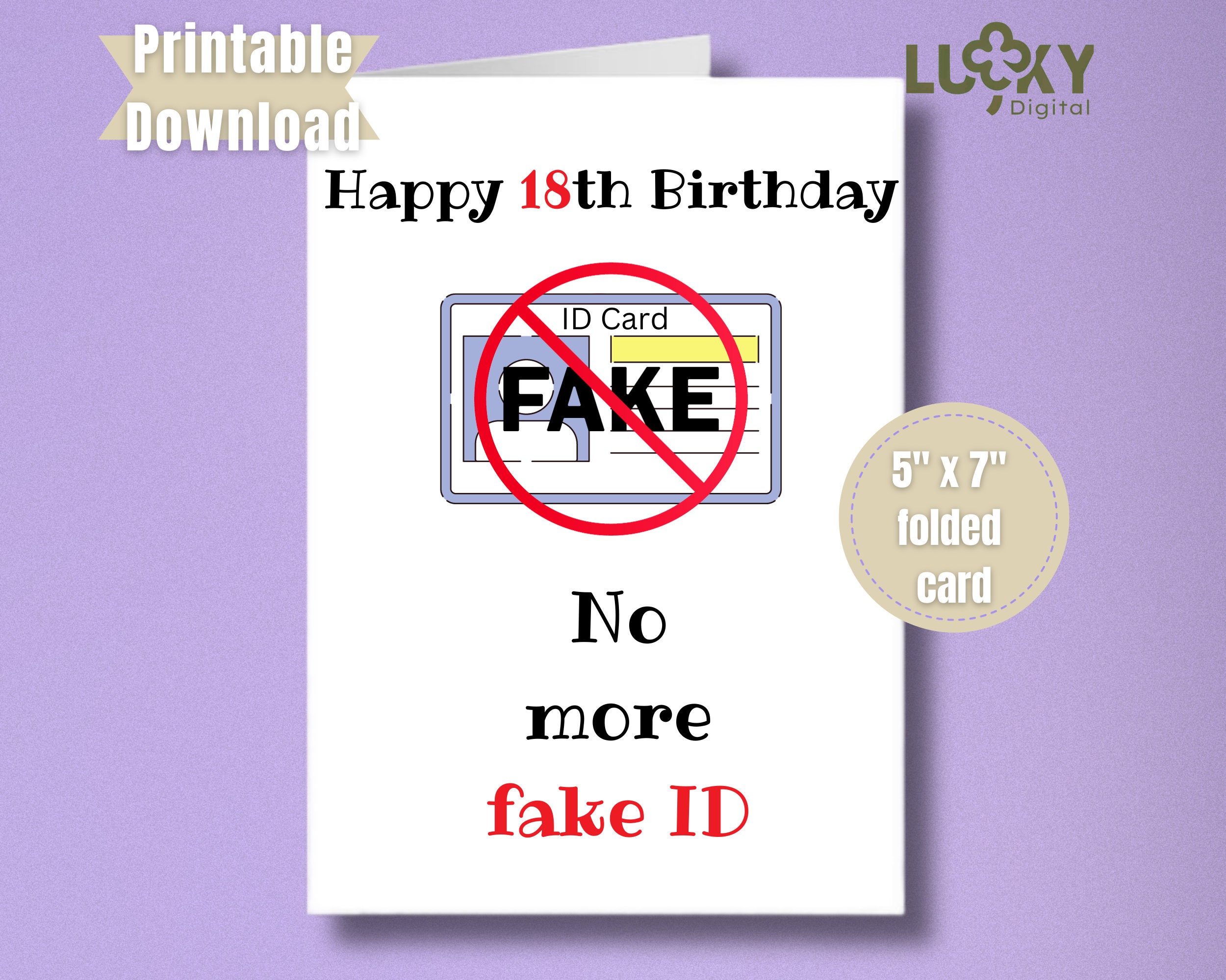 Funny Printable 18th Birthday Card for Friend and Family Printable ...