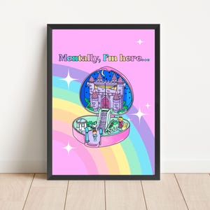 Impresión de los 90 inspirada en la ilustración compacta de Polly Pocket de los años 90 / Regalo para millennials / Juguete retro / Varios tamaños: A3, A4, A5, A6