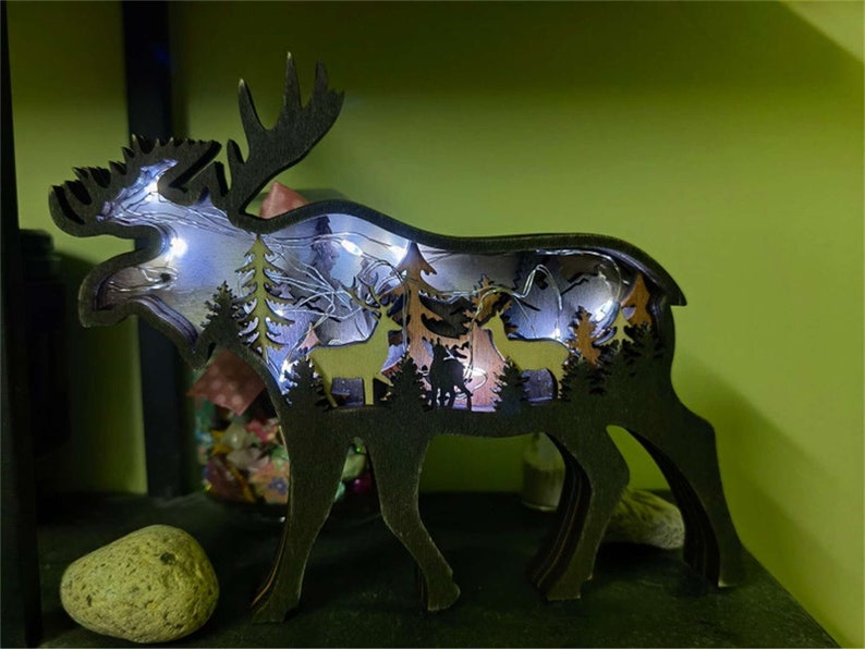 Wooden Animal Carvings 3D Natural Animal Decoration With Etsy