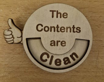 Clean or Dirty Dishwasher sign - wooden laser engraved rotating magnet