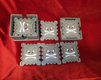 Thwomp Coasters, Gamer Decor, 3D Printed Coasters