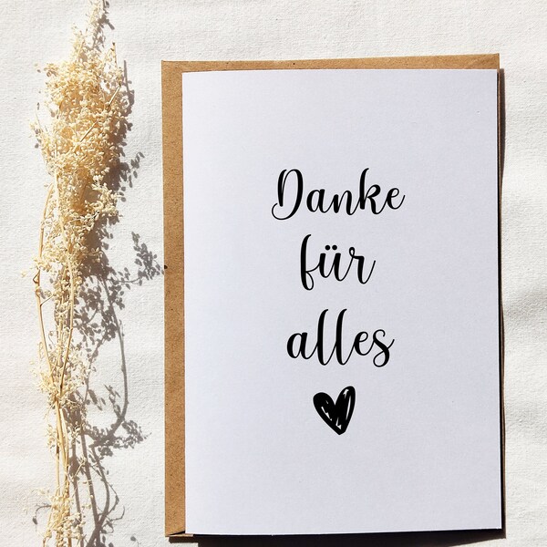 Dankeskarte - Klappkarte - Grußkarte - bedruckt - Glückwunschkarte - Papierarte - Geschenkkarte - Dankesgeschenk