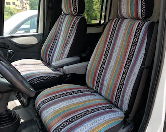 Housses de siège rétro pour Fiat Ducato | Sièges conducteur et passager | Design ethnique bohème | Amélioration intérieure pour camping-car | Accessoires pour camping-car