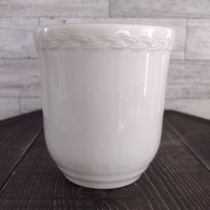 Vintage Longaberger Pottery Mugs in Cream Color American Home Braid