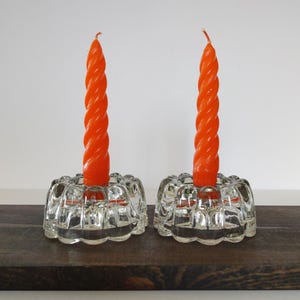 Vintage Princess House Clear Crystal Heavy Glass Candle Holders Set Of 2/Vintage Glass Multifunction Candle Holders/Vintage Home Decor