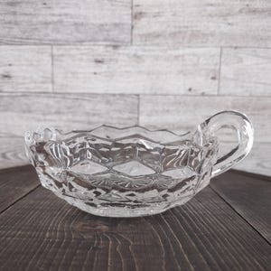 Vintage Fostoria American Clear Small Square Handle Nappy Dish/Vintage EAPG Fostoria American Clear Bowl/Vintage Geometric Cube Dishware