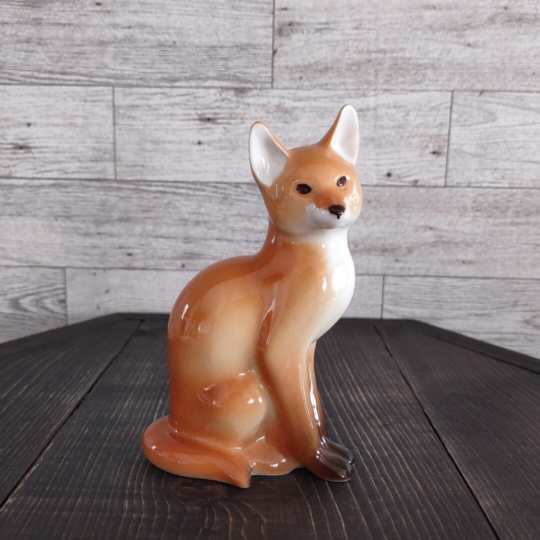 Vintage Ceramic Porcelain Collectible Red Fox Figurine Lomonosov ...