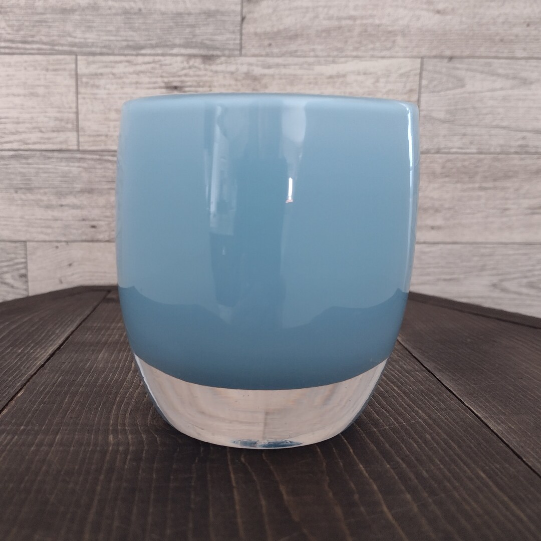 Vintage Glassybaby Votive Candle Holder Bluegray Color Hand Blown