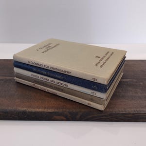 Vintage 1940’s Little Technical Library Small Photography Books Set 5 Hardback/Vintage Small Photography Books/Vintage Small Book Home Decor