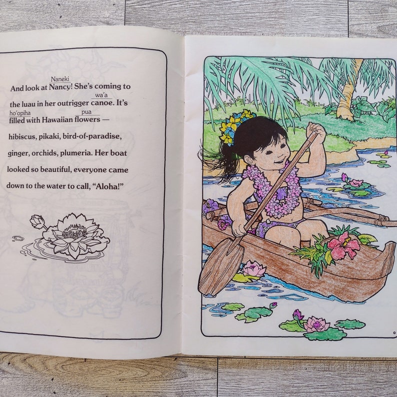 Vintage Hawaiian Kids Coloring Book Learn to Speak Hawaiian - Etsy
