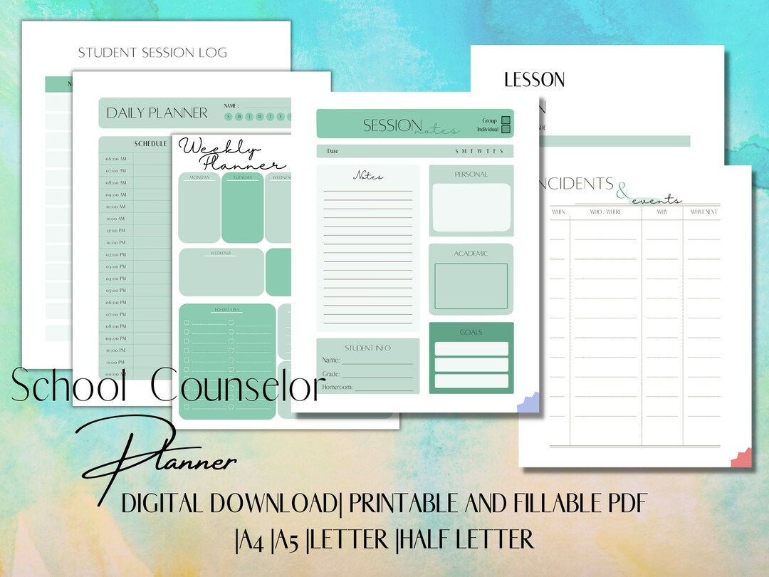School Counselor Digital Planner Professional Planner for School