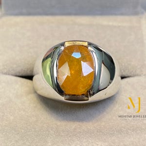 Handmade Yellow Sapphire Sterling Silver Ring: Bold Statement Jewelry