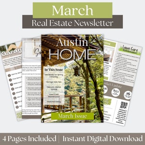 March Real Estate Newsletter, Real Estate Marketing, Realtor Newsletter, Realtor Newsletter Template, Realtor Newsletter for Buyers